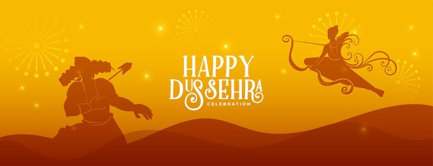 Kostenlose Vektor schönes glückliches dussehra-festival-banner-design