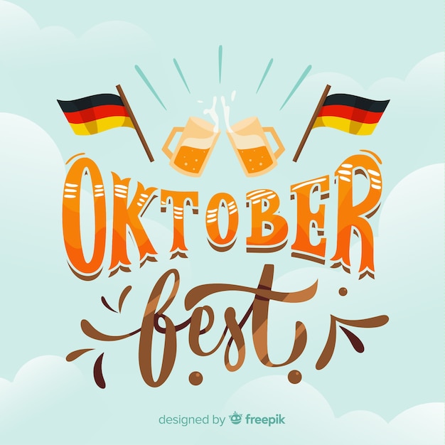 Kostenlose Vektor schriftzug oktoberfest hintergrund