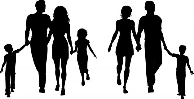 Silhouetten von Familien