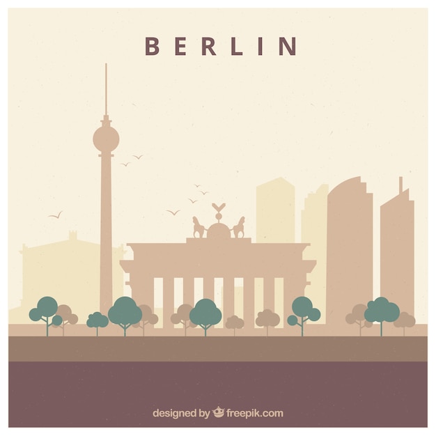 Kostenloser Vektor skyline design von berlin