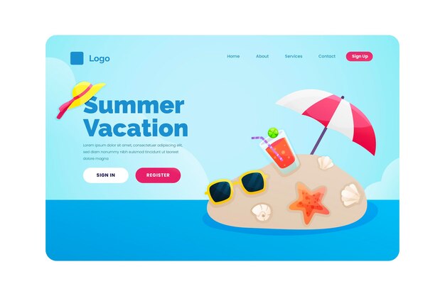 Sommer Landing Page Vorlage