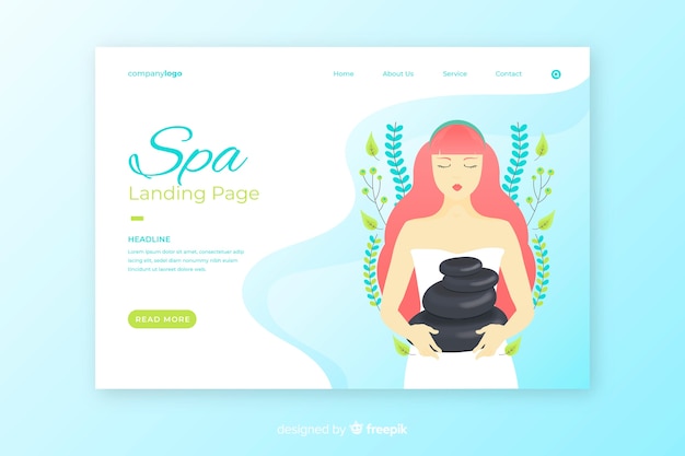 Kostenlose Vektor spa landing page