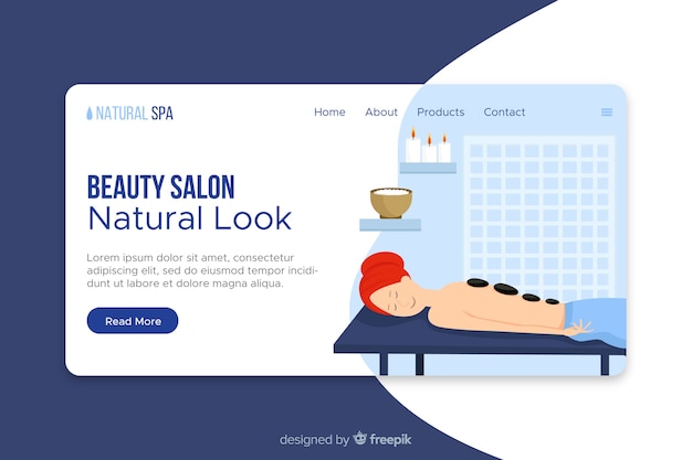 Kostenlose Vektor spa landing page