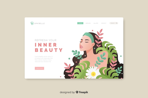 Kostenlose Vektor spa landing page