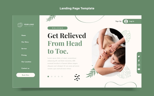 Spa-Landingpage im flachen Design