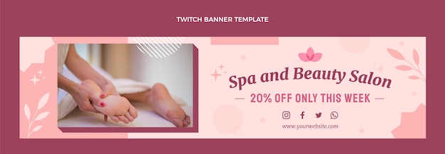 Spa-Twitch-Banner im flachen Design