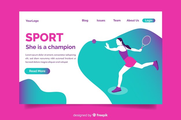 Sport Landing Page Vorlage mit Farbverlauf