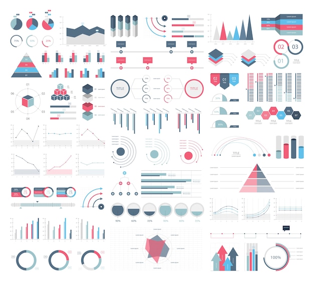 Kostenlose Vektor stellen sie elemente von infografik ein