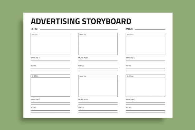 Storyboard für Videowerbung