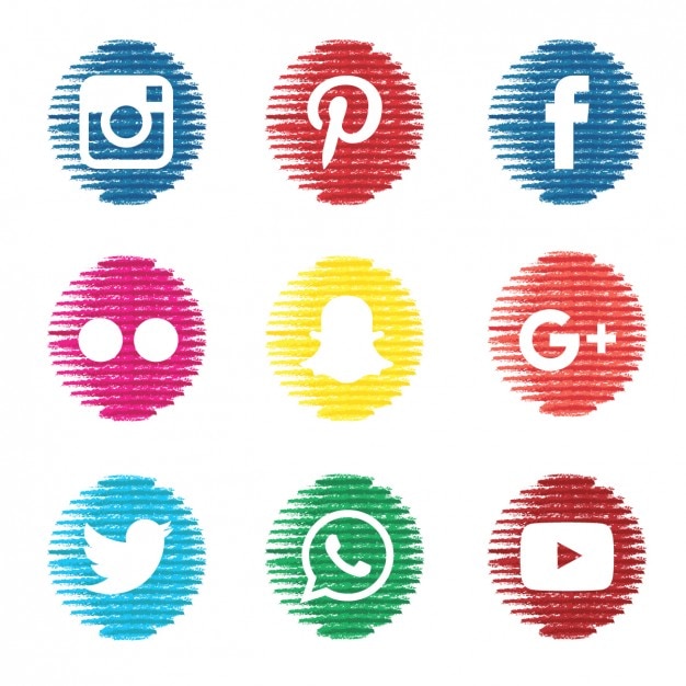 Kostenlose Vektor strukturierte social media icons