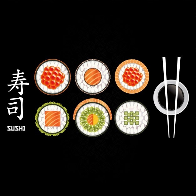 Kostenlose Vektor sushi-set