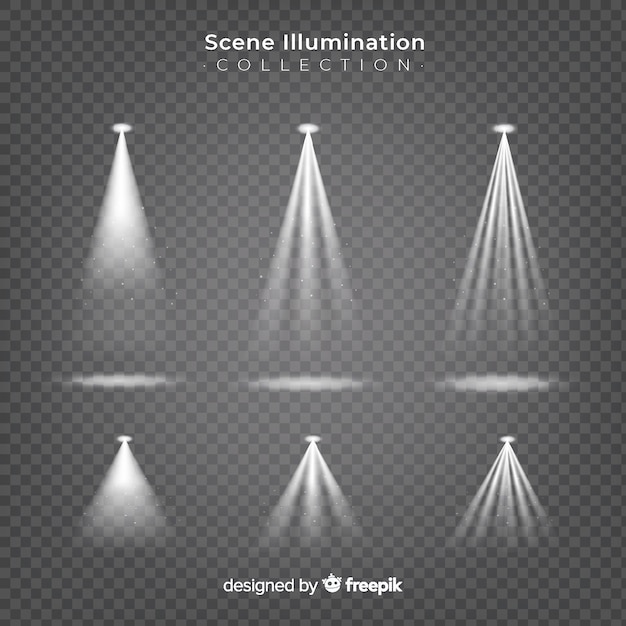 Kostenloser Vektor szene beleuchtet sammlung