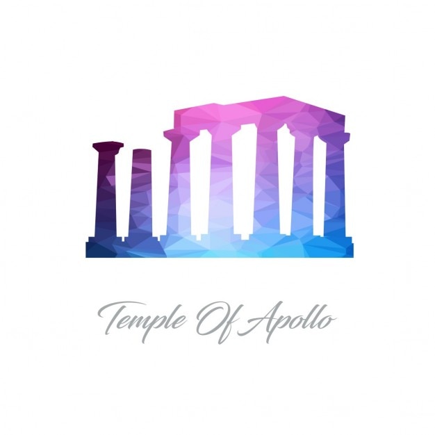 Kostenlose Vektor tempel des apoll polygon logo