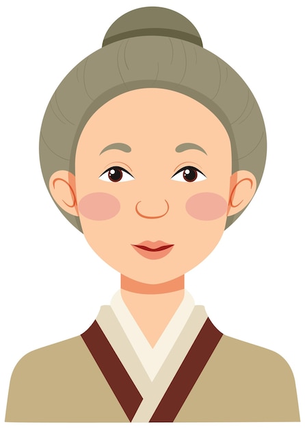 Traditioneller Avatar einer älteren asiatischen Frau