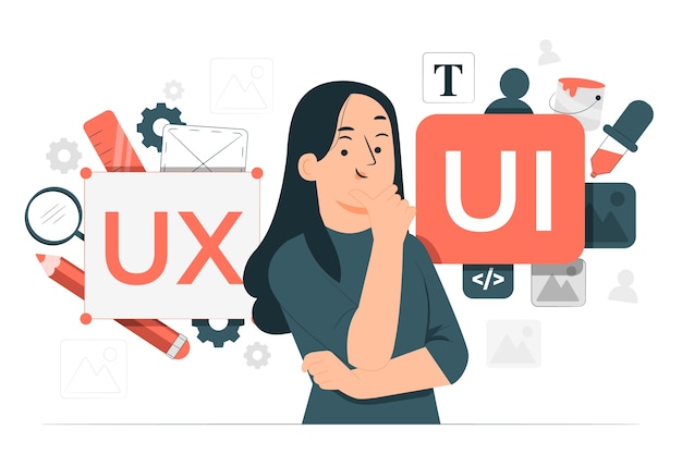 Ui-ux-unterschiede konzeptillustration