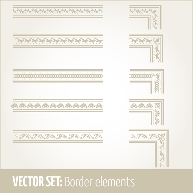 Vector Reihe von Rand-Elemente und Seite Dekoration Elemente. Rahmendekoration Elemente Muster. Ethnische Grenzen Vektor Illustrationen.