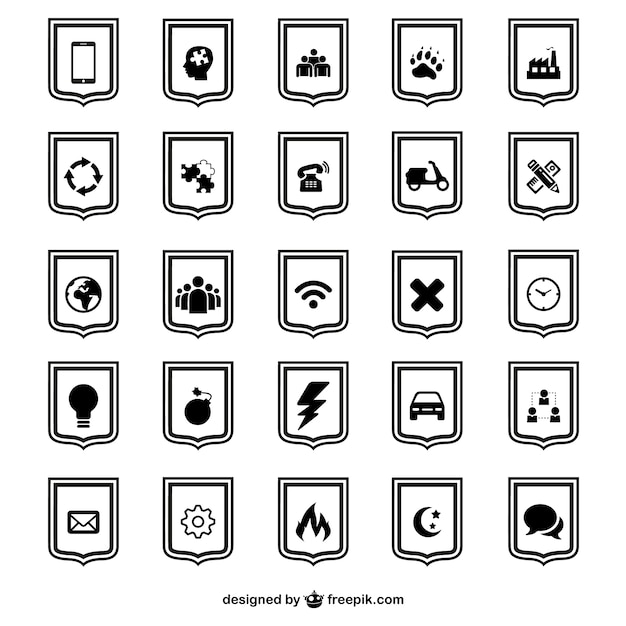 Kostenlose Vektor vektor-schild symbole gesetzt