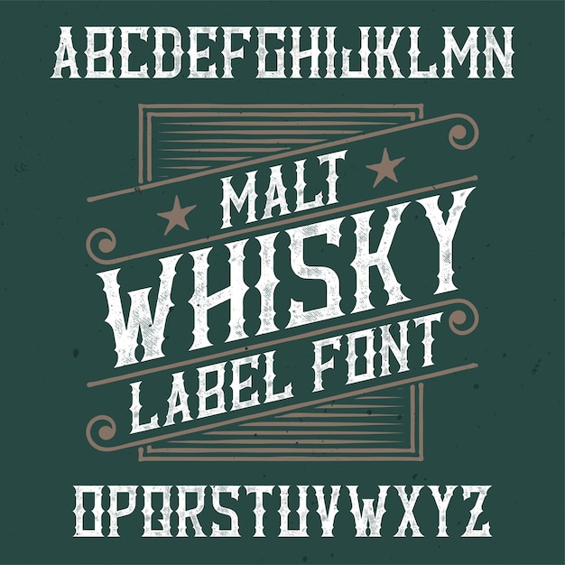 Kostenlose Vektor vintage label schrift namens malt whisky.