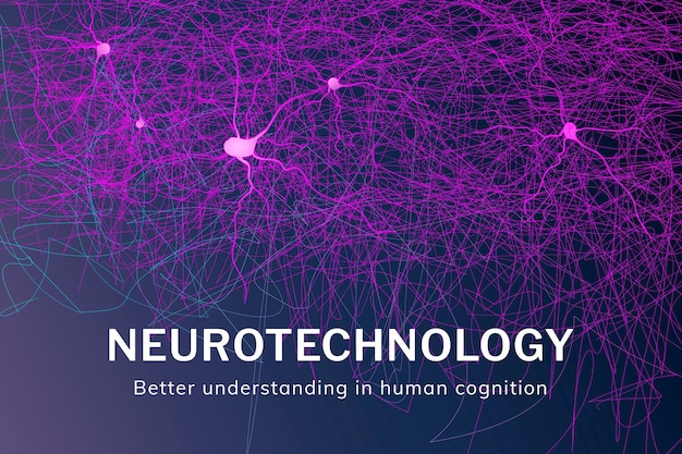 Kostenloser Vektor vorlage für das intelligente gesundheitswesen der neurotechnologie