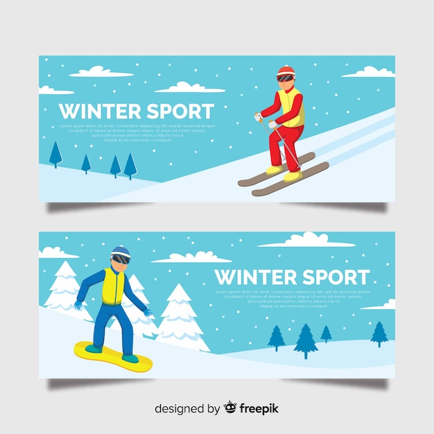 Kostenloser Vektor wintersport-banner