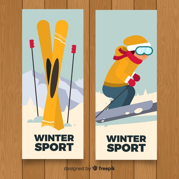 Kostenlose Vektor wintersport-banner