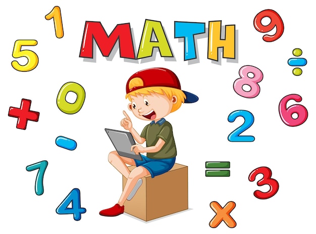 Kostenlose Vektor zahl 0 bis 9 mit mathematischen symbolen