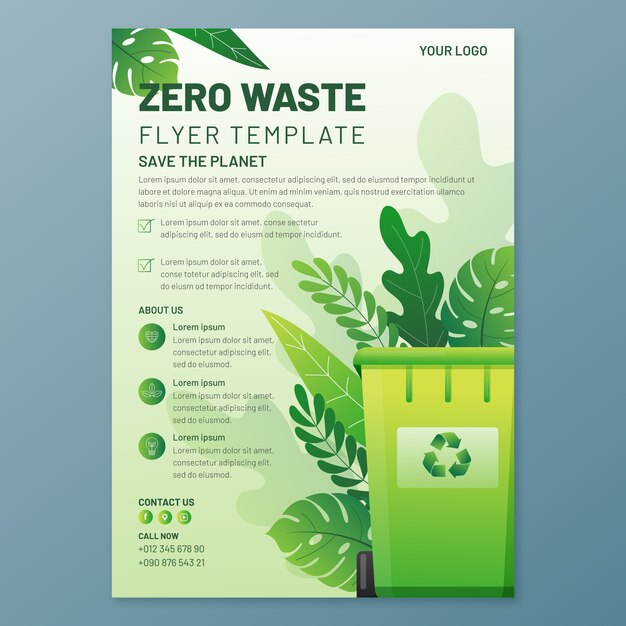 Zero Waste grüne Postervorlage