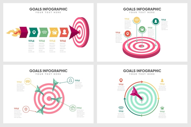 Kostenlose Vektor ziele infografik-konzept