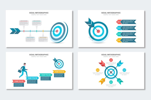 Kostenlose Vektor ziele infografik sammlung