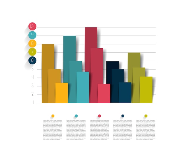 3D-Diagramm, Grafik. Info-Grafikleiste.