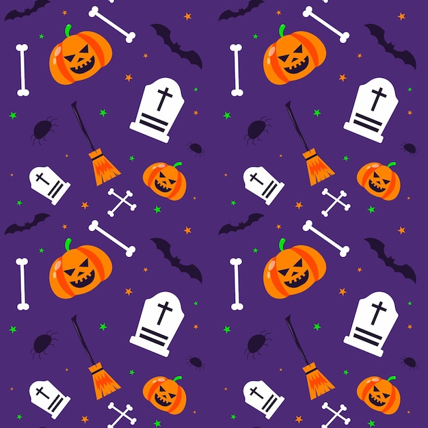 Abstrakte Halloween-Muster-Design-Hintergrund-Vektor-Illustration