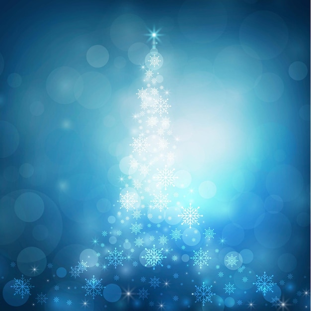 Abstrakte Weihnachten Bokeh blaue Hintergrundvektorillustration