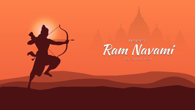 Vektor alles gute zum ram navami-festival indiens social media post