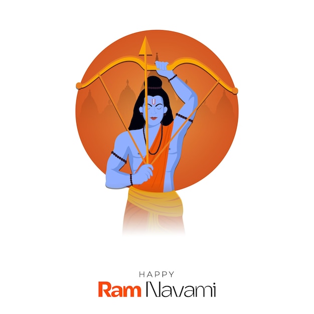 Vektor alles gute zum ram navami-festival indiens social media post