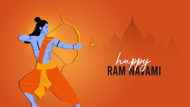 Vektor alles gute zum ram navami-festival indiens social media post