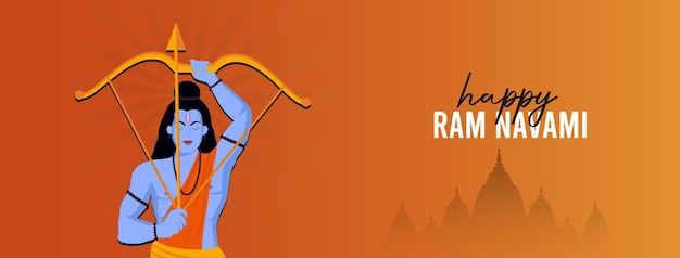 Vektor alles gute zum ram navami-festival indiens social media post