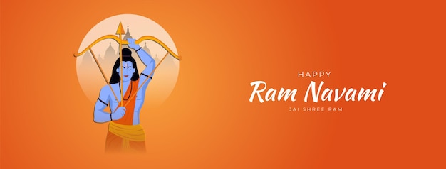 Vektor alles gute zum ram navami-festival indiens social media post