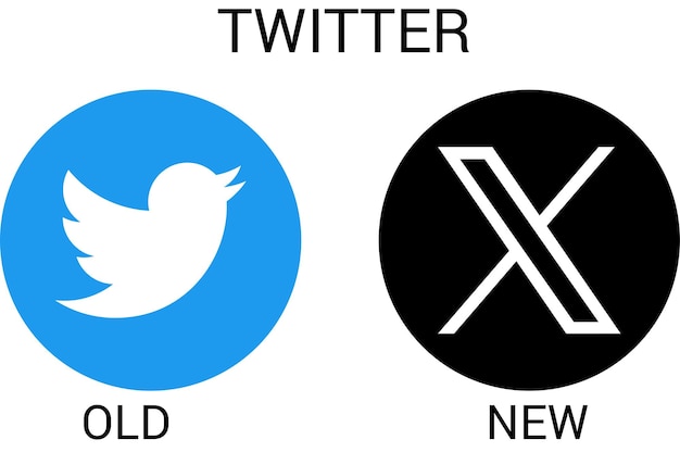 Vektor altes twitter-logo und neuer logo-vektor