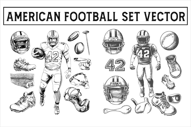 American Football Set Vector Ultimate American Football Icon Pack (Amerikanischer Fußball-Ikonen-Pack)