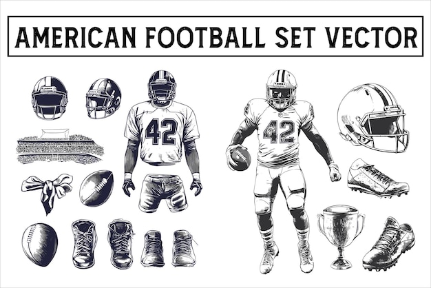 American Football Set Vector Ultimate American Football Icon Pack (Amerikanischer Fußball-Ikonen-Pack)