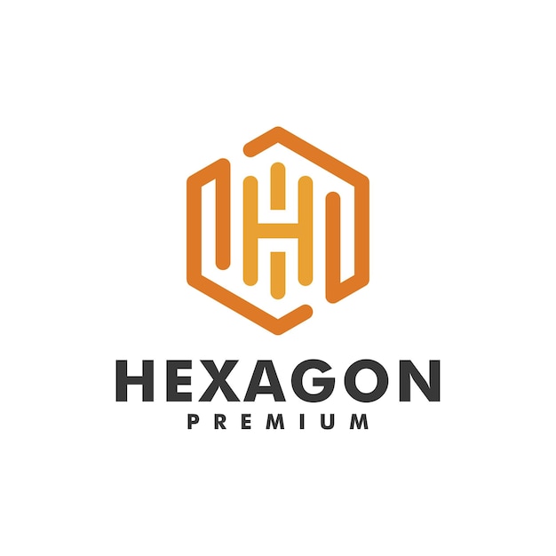 Vektor anfänglicher h-hexagon-logo-design-icon-vorlagenvektor