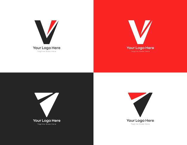 Vektor auffällige v-logo-designvorlage mit geometrischen formen, ideal für tech-kreative und unternehmen