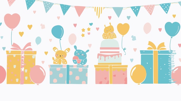 Vektor baby-shower-design auf weißem hintergrund vektor-illustration