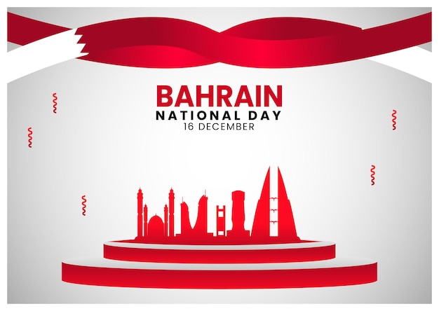 Bahrain-Flaggenhintergrund mit Podium 3d