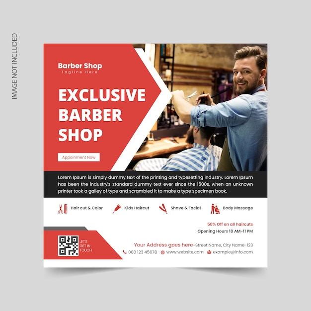 Barbershop-Social-Media-Beitrag oder Instagram-Beitragsvorlage