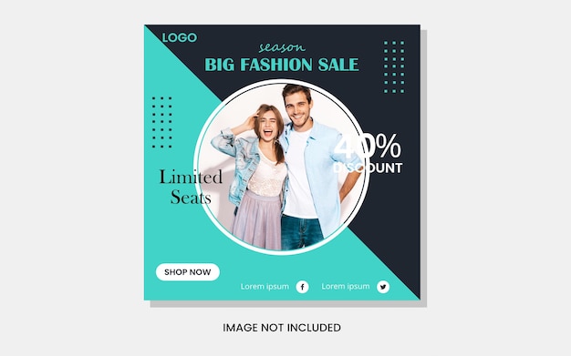 Bearbeitbar Big Fashion Sale Social Media Post Vorlage Vektor Illustration