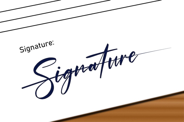 Vektor bearbeitbare elegante signaturvorlage für professionelle verwendung