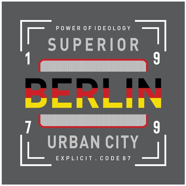 Vektor berlin-städtisches stadtgrafikdesign-vektortypographie-t-shirt