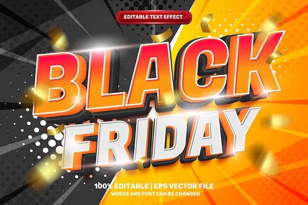 Black Friday Sale Promo 3D bearbeitbarer Texteffekt