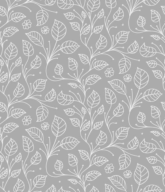 Blattmuster Vektor Hintergrund Textildekor Ornament nahtlose Textur Retro-Design Druck Blumenmuster